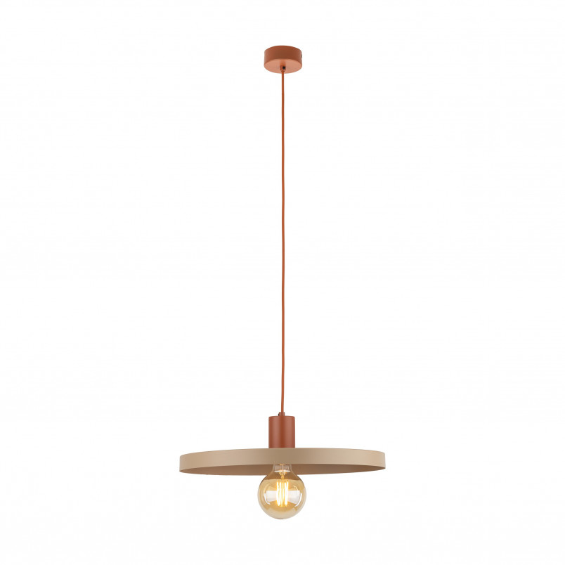 Lampa Wisząca Sila Sabia - Beżowa, Płaski Klosz | TK Lighting