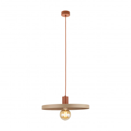 Lampa Wisząca Sila Sabia - Beżowa, Płaski Klosz | TK Lighting