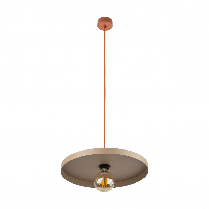 Lampa Wisząca Sila Sabia - Beżowa, Płaski Klosz | TK Lighting
