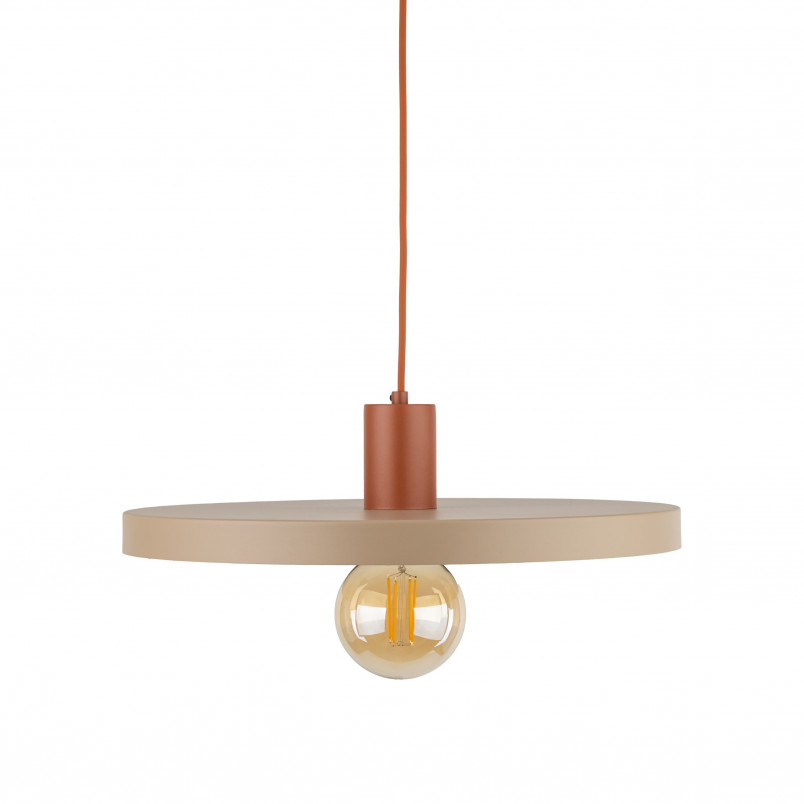 Lampa Wisząca Sila Sabia - Beżowa, Płaski Klosz | TK Lighting