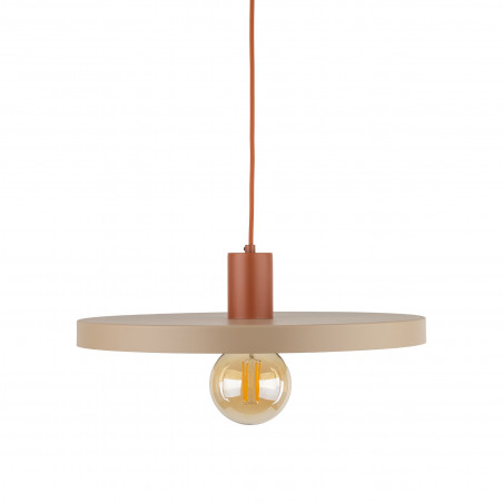 Lampa Wisząca Sila Sabia - Beżowa, Płaski Klosz | TK Lighting