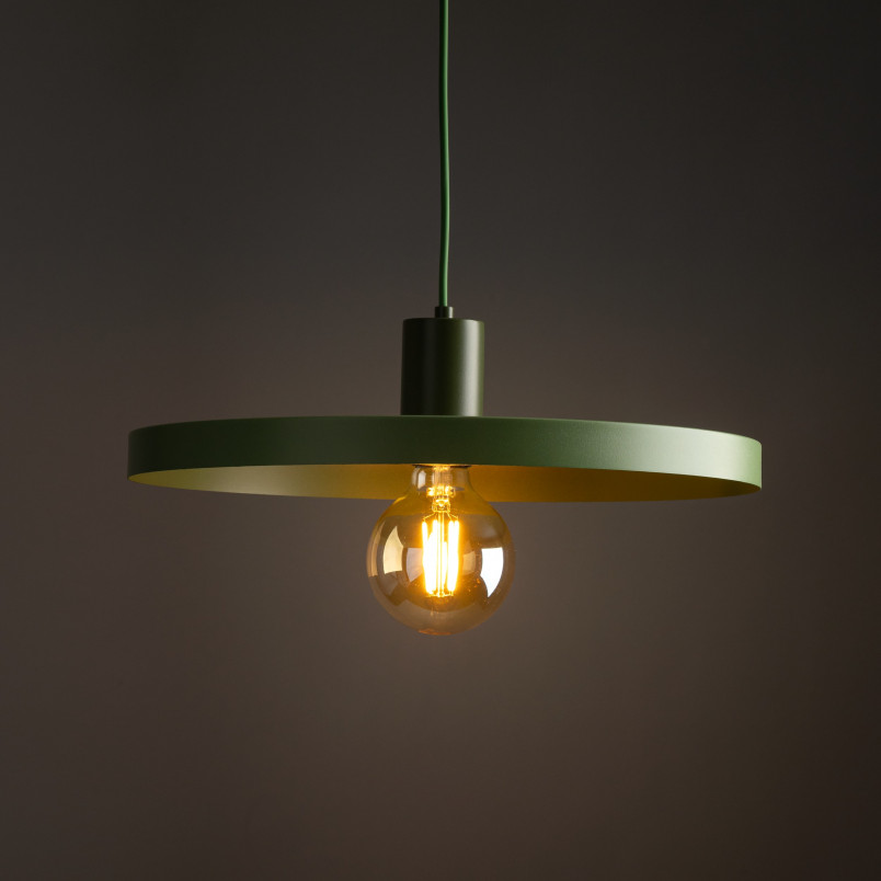 Lampa wisząca Sila Peapod Green TK Lighting | Zielona, Płaski Klosz