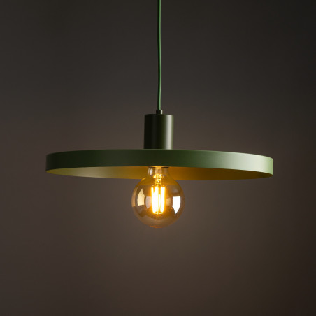 Lampa wisząca Sila Peapod Green TK Lighting | Zielona, Płaski Klosz
