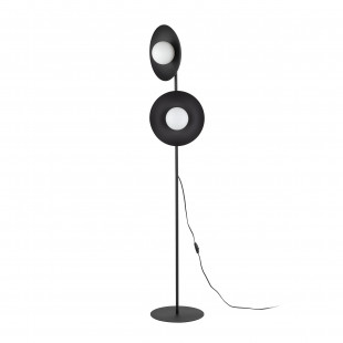 Lampa podłogowa 2 szklane kule Slate 160cm biały / czarny TK Lighting