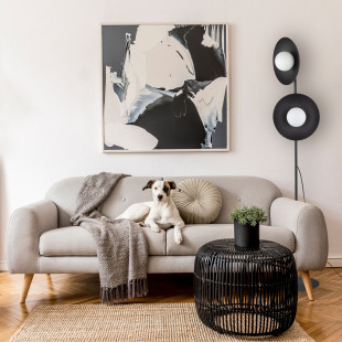 Lampa podłogowa 2 szklane kule Slate 160cm biały / czarny TK Lighting