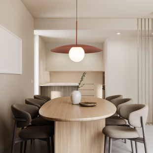 Lampa wisząca Slate | Metalowa kula, biały/cegła | TK Lighting