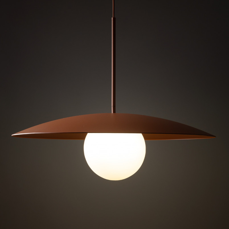 Lampa wisząca Slate | Metalowa kula, biały/cegła | TK Lighting