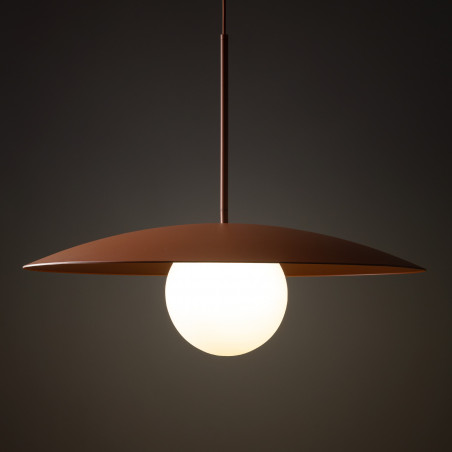 Lampa wisząca Slate | Metalowa kula, biały/cegła | TK Lighting