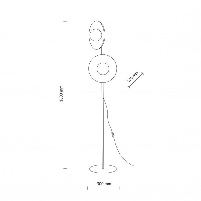 Lampa podłogowa 2 kule Slate | Biały/Czarny | TK Lighting