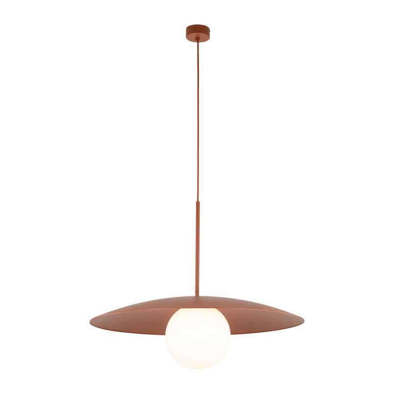 Lampa wisząca Slate | Metalowa kula, biały/cegła | TK Lighting