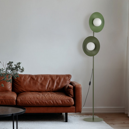 Lampa podłogowa biało-zielona TK Lighting - Szklane kule | Kup teraz!