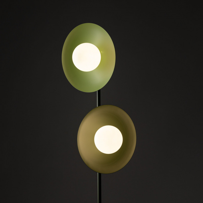 Lampa podłogowa biało-zielona TK Lighting - Szklane kule | Kup teraz!