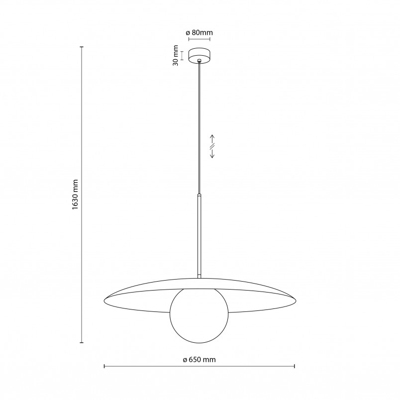 Lampa wisząca Slate | Metalowa z kulą szklaną | TK Lighting