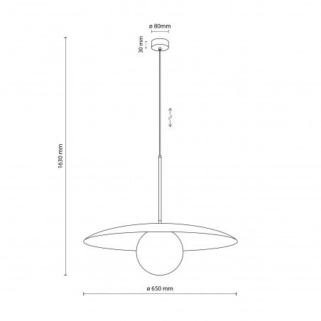 Lampa wisząca Slate | Metalowa z kulą szklaną | TK Lighting