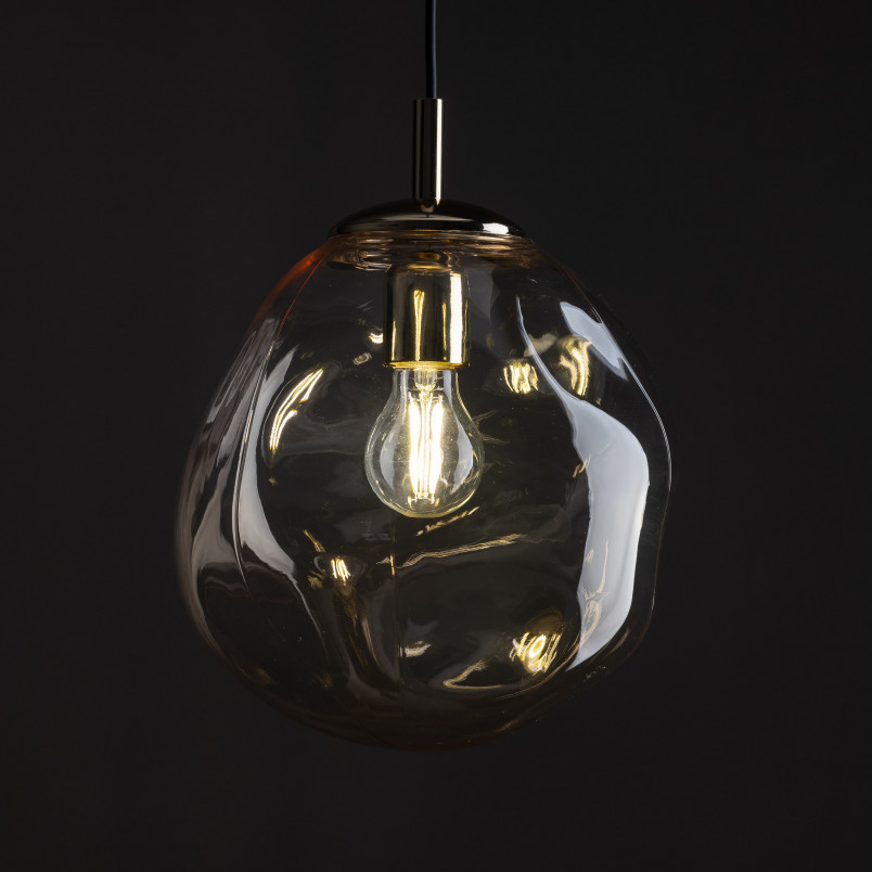 Lampa wisząca szklana Sol | Bursztynowa | TK Lighting