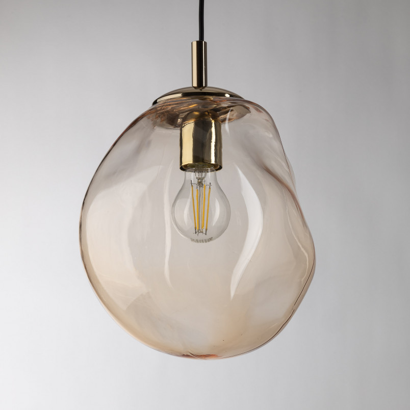 Lampa wisząca szklana Sol | Bursztynowa | TK Lighting