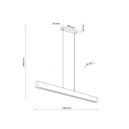 Lampa drewniana wisząca Teo LED 126cm | TK Lighting