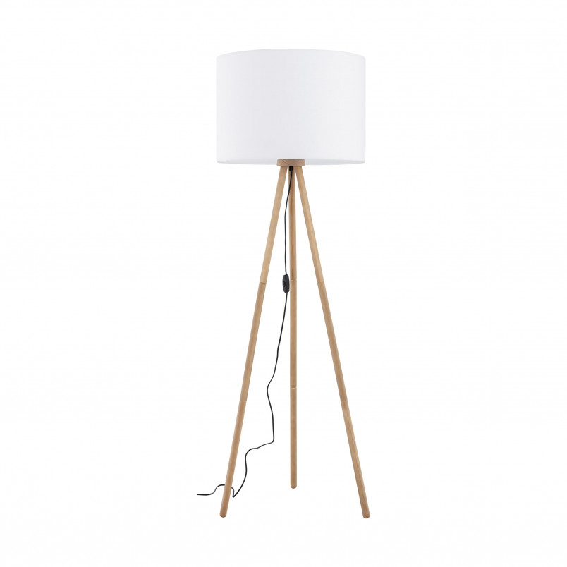 Lampa podłogowa Tokyo | Drewno sosnowe, biały abażur | TK Lighting