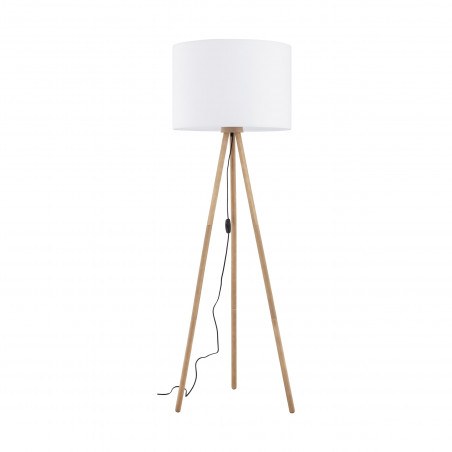Lampa podłogowa Tokyo | Drewno sosnowe, biały abażur | TK Lighting