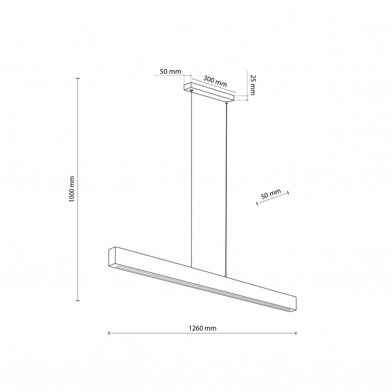 Lampa drewniana Teo LED 126cm orzech | TK Lighting - Oświetlenie