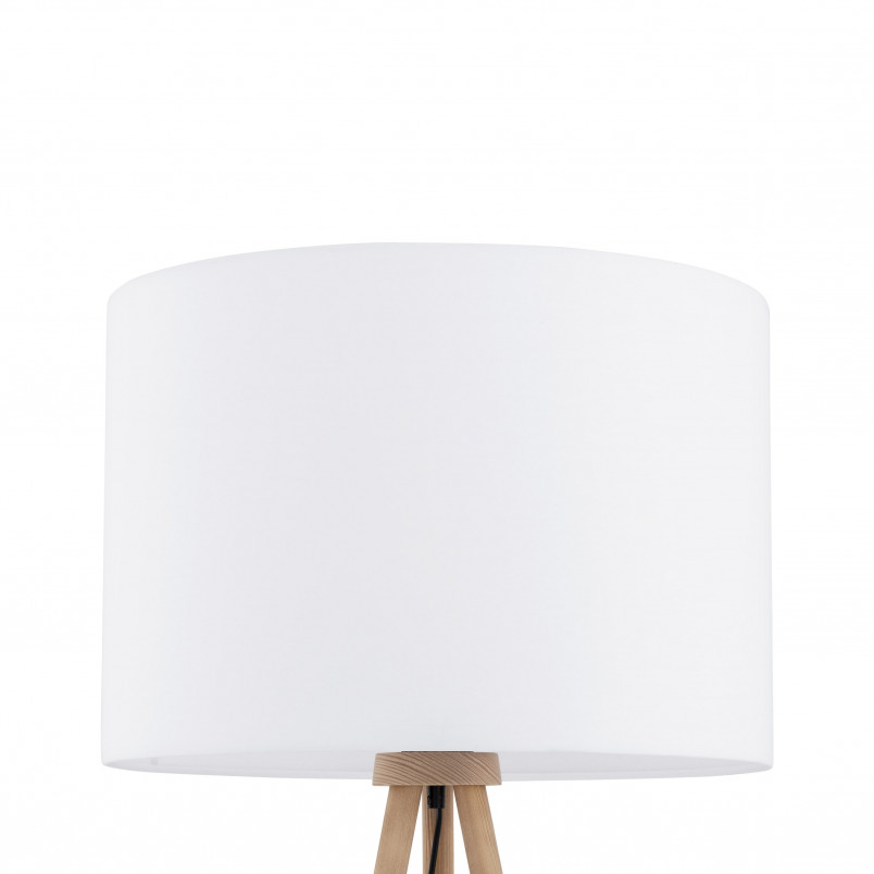 Lampa podłogowa Tokyo | Drewno sosnowe, biały abażur | TK Lighting