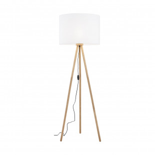 Lampa podłogowa Tokyo | Drewno sosnowe, biały abażur | TK Lighting