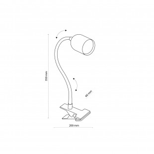 Lampka klips Top czarna TK Lighting - Oświetlenie LED
