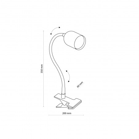 Lampka klips Top czarna TK Lighting - Oświetlenie LED