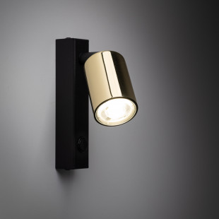 Kinkiet Reflektor Złoty z Włącznikiem | TK Lighting
