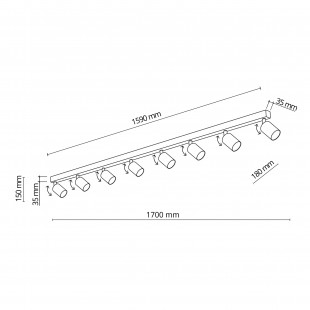 Reflektor sufitowy 8 punktowy biały TK Lighting | TK Lighting