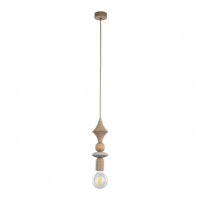 Lampa wisząca Tower Sabia Wood beżowa | TK Lighting
