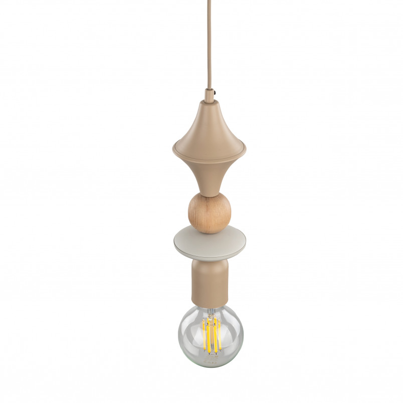 Lampa wisząca Tower Sabia Wood beżowa | TK Lighting