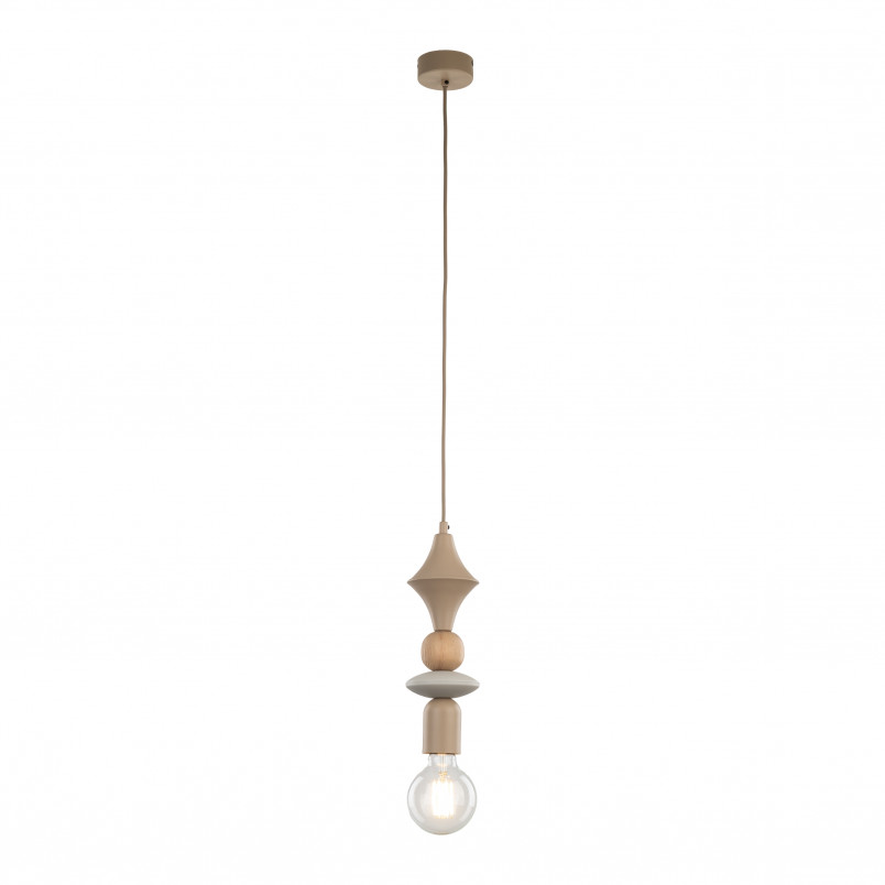 Lampa wisząca Tower Sabia Wood beżowa | TK Lighting