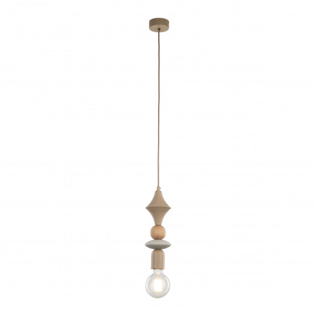 Lampa wisząca Tower Sabia Wood beżowa | TK Lighting