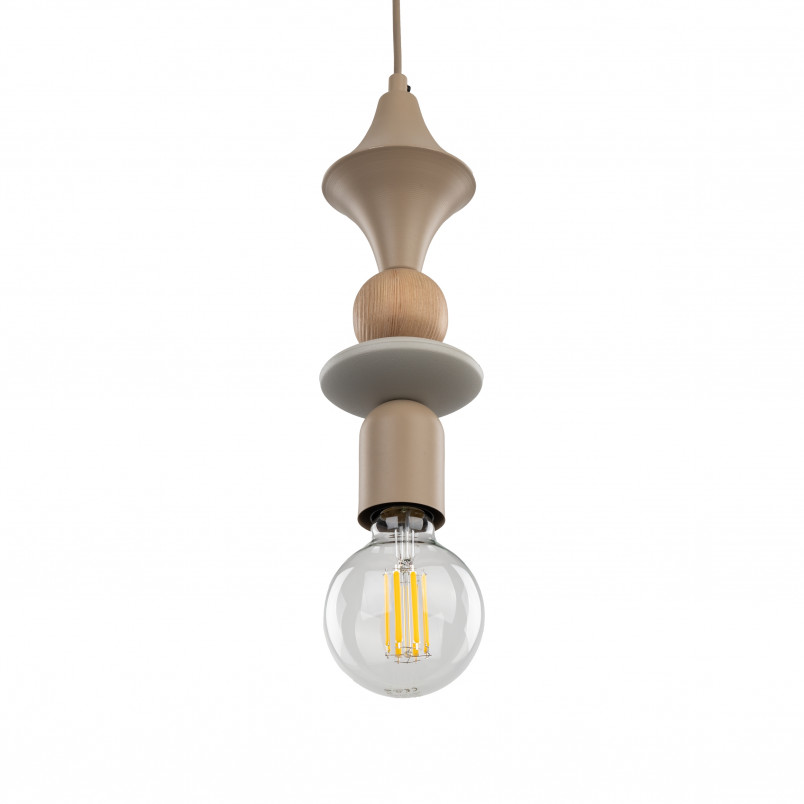 Lampa wisząca Tower Sabia Wood beżowa | TK Lighting