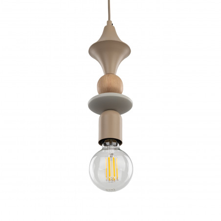 Lampa wisząca Tower Sabia Wood beżowa | TK Lighting