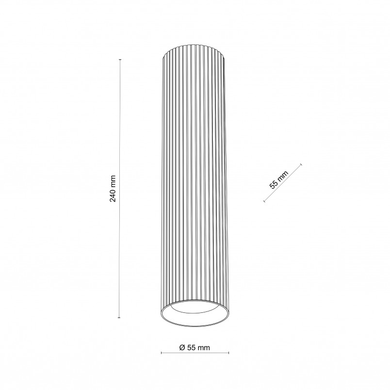 Lampa spot tuba ryflowana Tune - TK Lighting | Brązowa