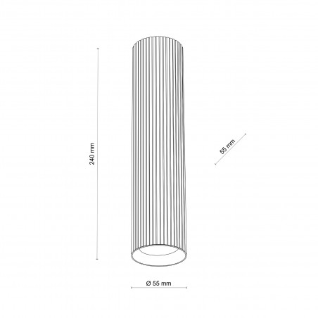 Lampa spot tuba ryflowana Tune - TK Lighting | Brązowa