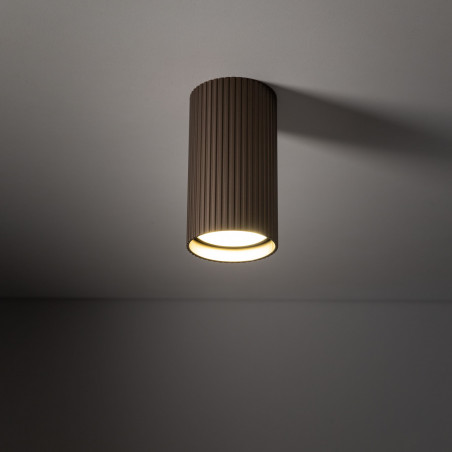 Lampa spot tuba ryflowana Tune - TK Lighting | Brązowa