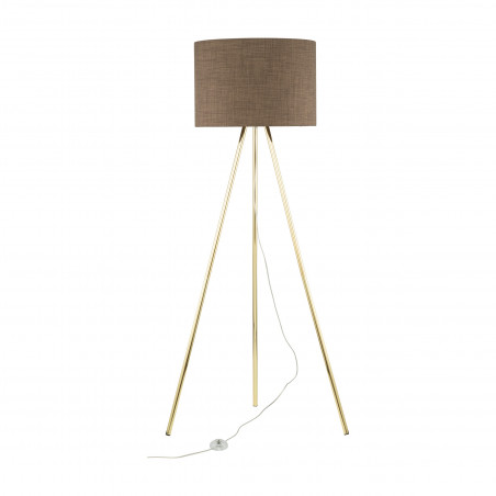Lampa Umberto 160cm | Złoty Trójnóg, Brązowy Abażur | TK Lighting