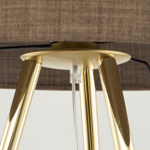 Lampa Umberto 160cm | Złoty Trójnóg, Brązowy Abażur | TK Lighting