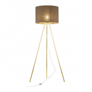 Lampa Umberto 160cm | Złoty Trójnóg, Brązowy Abażur | TK Lighting