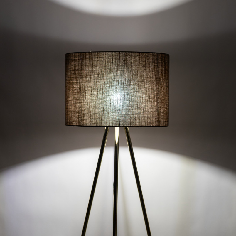 Lampa Umberto 160cm | Złoty Trójnóg, Brązowy Abażur | TK Lighting