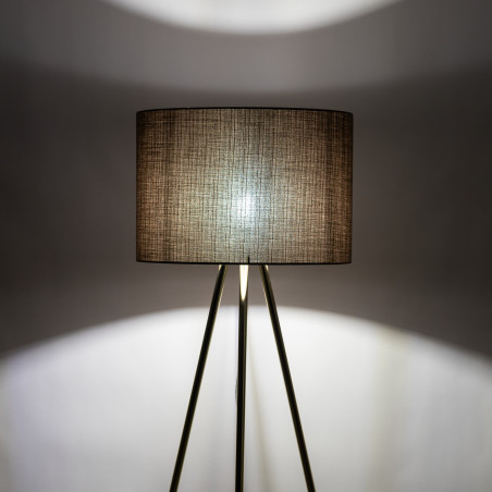 Lampa Umberto 160cm | Złoty Trójnóg, Brązowy Abażur | TK Lighting