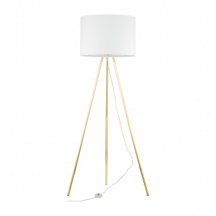 Lampa na złotym trójnogu z białym abażurem Umberto 160cm TK Lighting