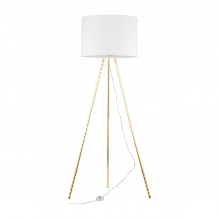 Lampa Umberto 160cm - Złoty Trójnóg, Biały Abażur | TK Lighting