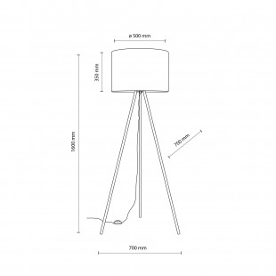 Lampa Umberto 160cm | Złoty Trójnóg, Brązowy Abażur | TK Lighting