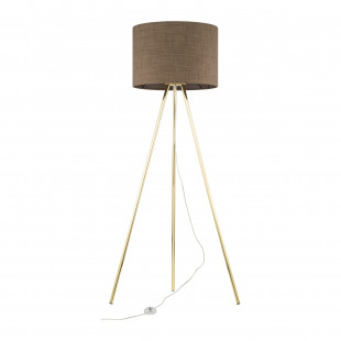 Lampa Umberto 160cm | Złoty Trójnóg, Brązowy Abażur | TK Lighting