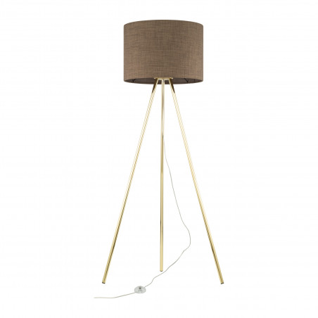 Lampa Umberto 160cm | Złoty Trójnóg, Brązowy Abażur | TK Lighting