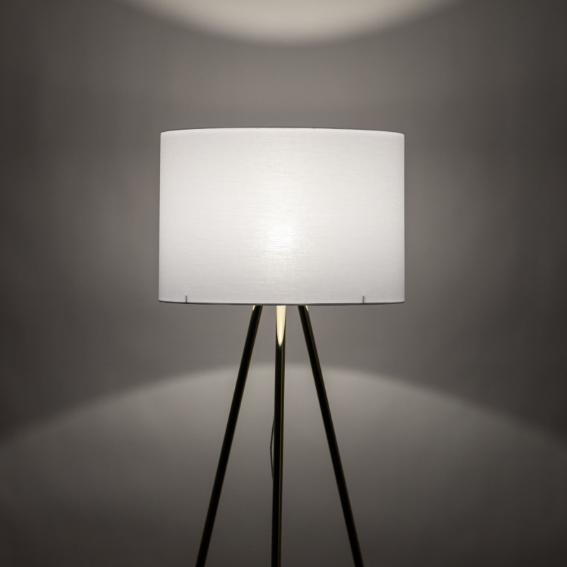 Lampa Umberto 160cm - Złoty Trójnóg, Biały Abażur | TK Lighting